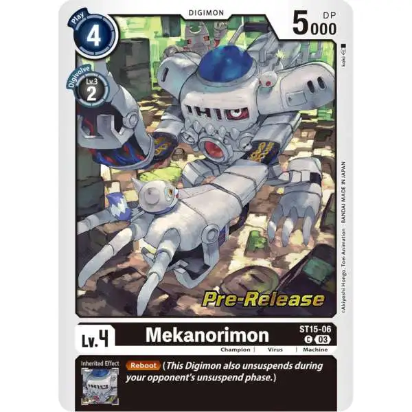 Digimon Trading Card Game Starter Deck 15: Dragon of Courage Pre-Release Cards Common Mekanorimon ST15-06