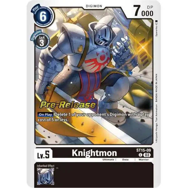 Digimon Trading Card Game Starter Deck 15: Dragon of Courage Pre-Release Cards Common Knightmon ST15-09