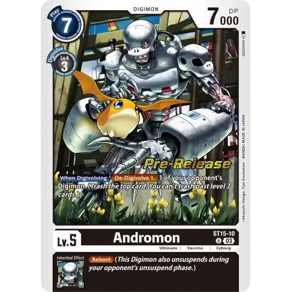 Digimon Trading Card Game Starter Deck 15: Dragon of Courage Pre-Release Cards Uncommon Andromon ST15-10