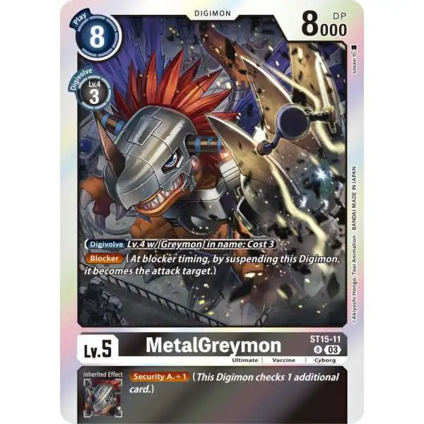 Digimon Trading Card Game Starter Deck 15: Dragon of Courage Rare MetalGreymon ST15-11