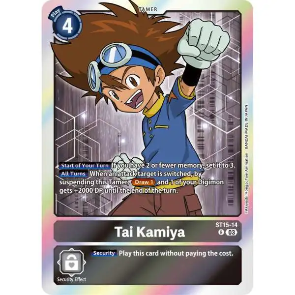 Digimon Trading Card Game Starter Deck 15: Dragon of Courage Rare Tai Kamiya ST15-14