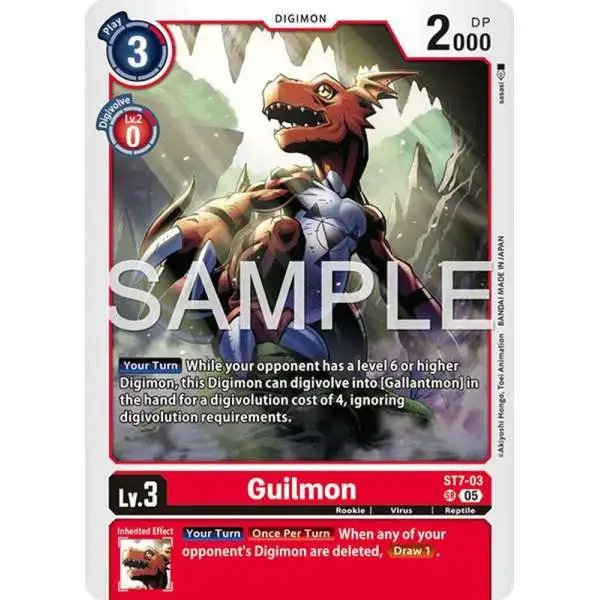 Trading Card Game Advanced Booster Digimon Generation Super Rare Guilmon ST7-03 [Reprint]