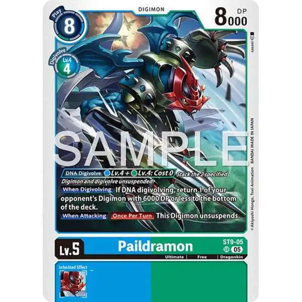 Trading Card Game Advanced Booster Digimon Generation Super Rare Paildramon ST9-05 [Reprint]