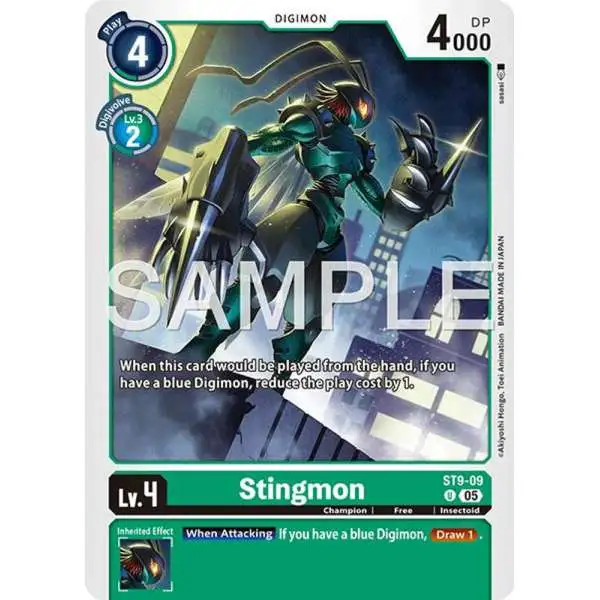 Trading Card Game Advanced Booster Digimon Generation Uncommon Stingmon ST9-09 [Reprint]