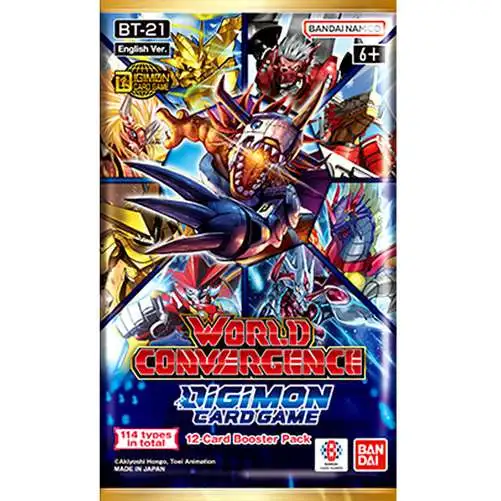 Digimon Card Game World Convergence Booster Pack BT21 [ENGLISH, 12 Cards]