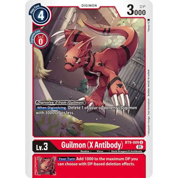 Digimon X-Record Uncommon Guilmon (X Antibody) BT9-009