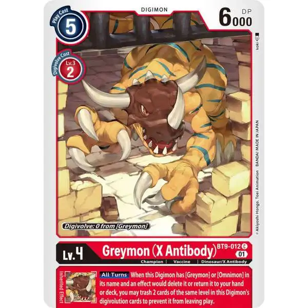 Digimon X-Record Common Greymon (X Antibody) BT9-012