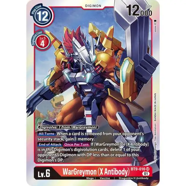 Digimon X-Record Super Rare WarGreymon (X Antibody) BT9-016