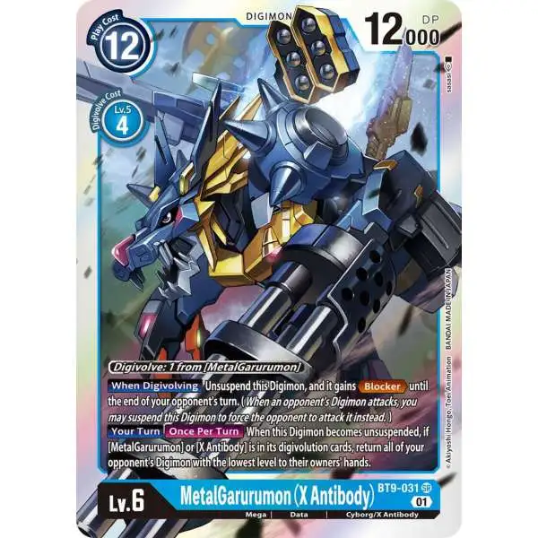 Digimon X-Record Super Rare MetalGarurumon (X Antibody) BT9-031