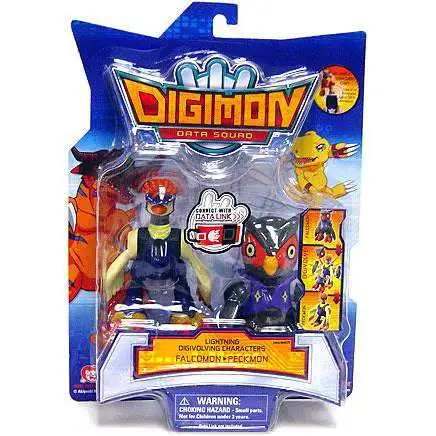 Digimon Data Squad Lightning Digivolving Characters Falcomon to Peckmon Action Figure