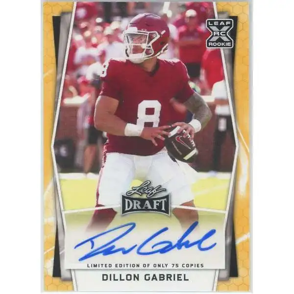 NFL Leaf 2022 Draft Football Yellow /75 Dillon Gabriel BA-DG1 [Rookie Auto]