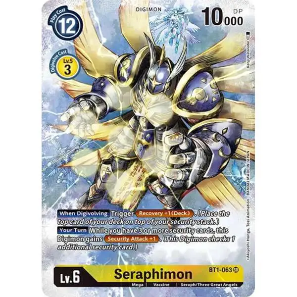 Digimon Trading Card Game Dimensional Phase Super Rare Seraphimon BT1-063 [Alternate Art]