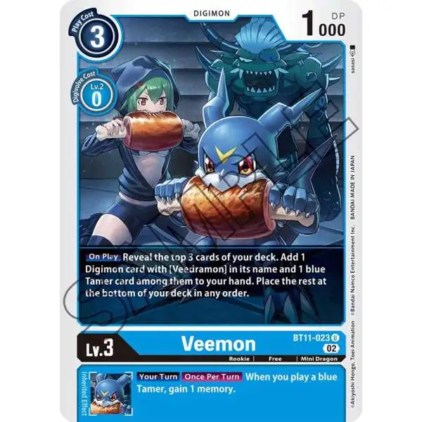 Digimon Trading Card Game Dimensional Phase Uncommon Veemon BT11-023