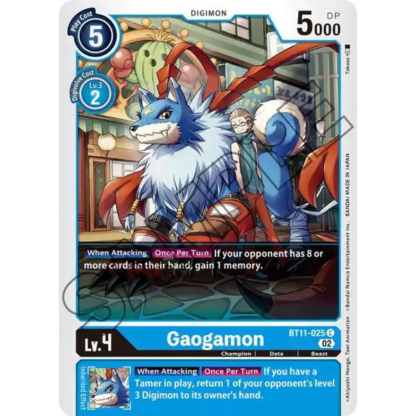 Digimon Trading Card Game Dimensional Phase Common Gaogamon BT11-025