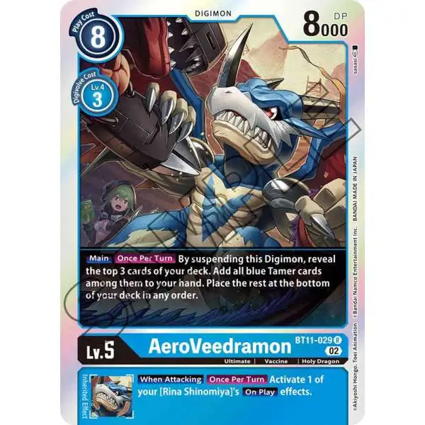 Digimon Trading Card Game Dimensional Phase Rare AeroVeedramon BT11-029