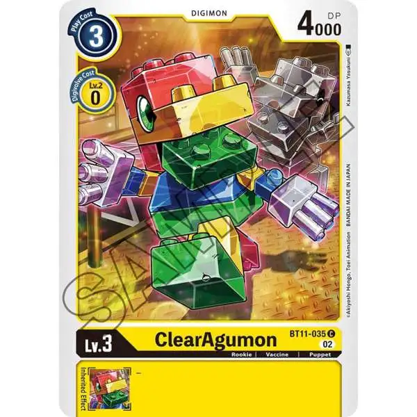Digimon Trading Card Game Dimensional Phase Common ClearAgumon BT11-035