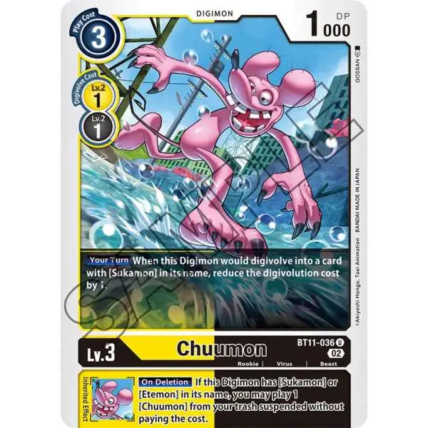 Digimon Trading Card Game Dimensional Phase Uncommon Chuumon BT11-036