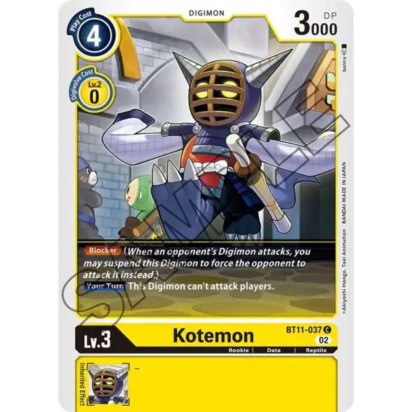 Digimon Trading Card Game Dimensional Phase Common Kotemon BT11-037