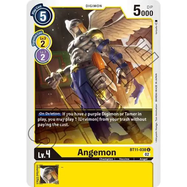 Digimon Trading Card Game Dimensional Phase Uncommon Angemon BT11-038