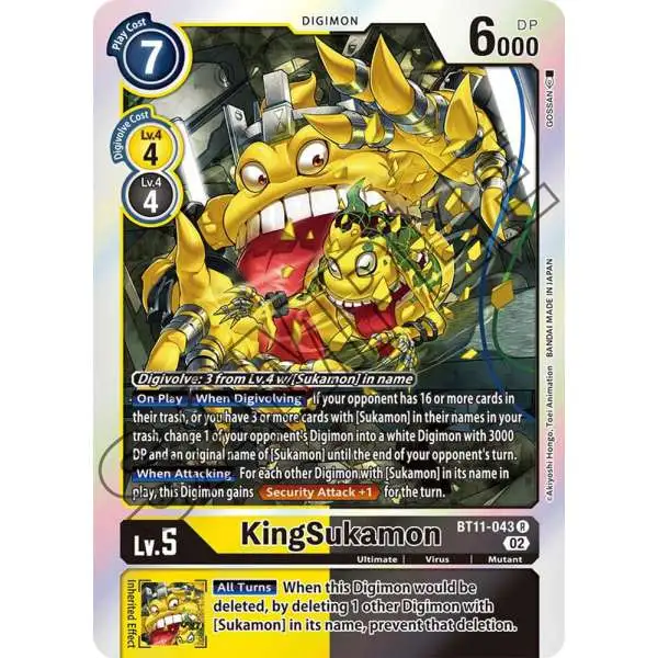 Digimon Trading Card Game Dimensional Phase Rare KingSukamon BT11-043