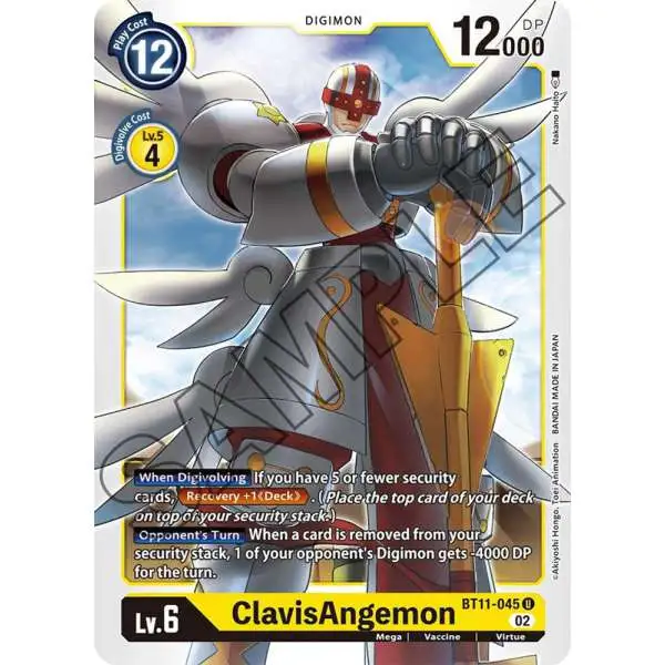 Digimon Trading Card Game Dimensional Phase Uncommon ClavisAngemon BT11-045
