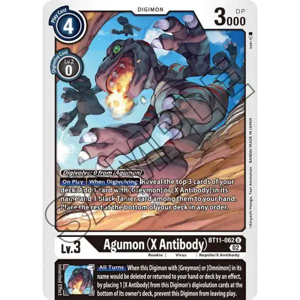 Digimon Trading Card Game Dimensional Phase Uncommon Agumon (X Antibody) BT11-062