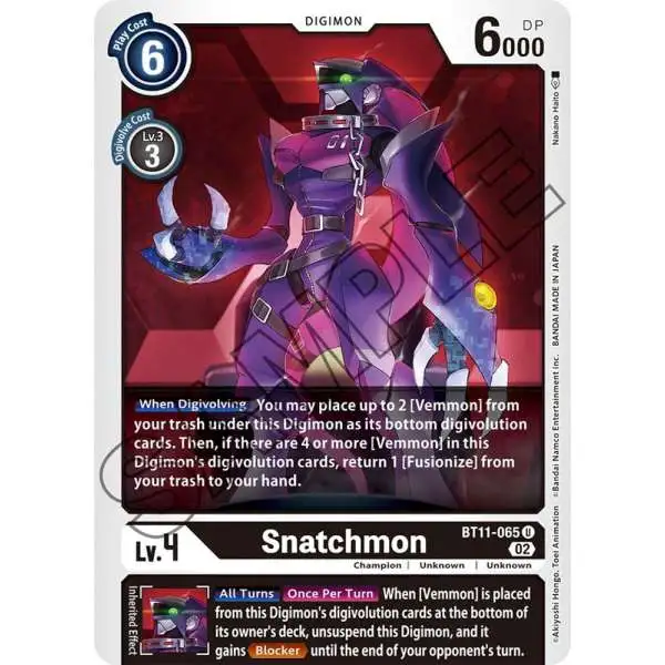 Digimon Trading Card Game Dimensional Phase Uncommon Snatchmon BT11-065