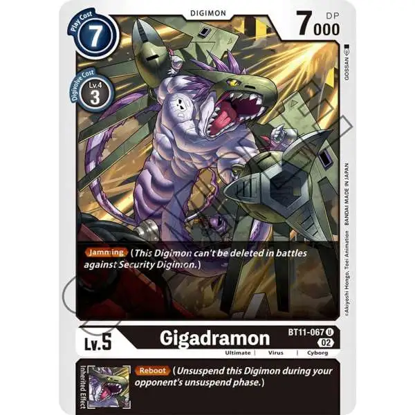 Digimon Trading Card Game Dimensional Phase Uncommon Gigadramon BT11-067