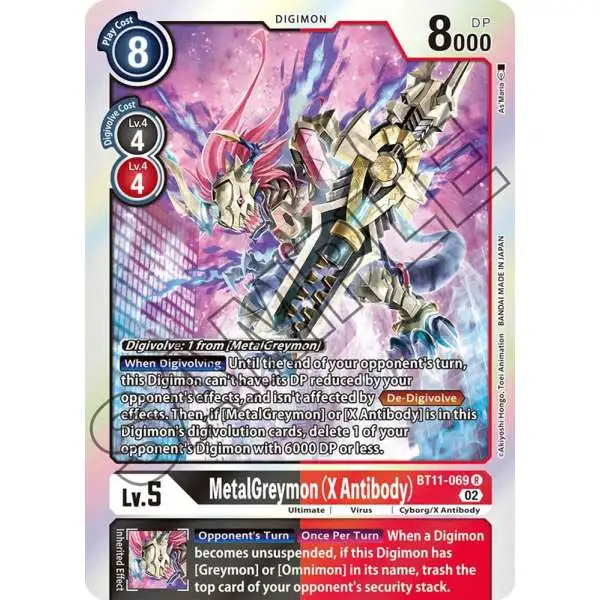 Digimon Trading Card Game Dimensional Phase Rare MetalGreymon (X Antibody) BT11-069