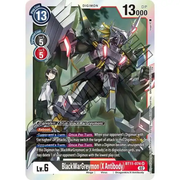 Digimon Trading Card Game Dimensional Phase Super Rare BlackWarGreymon (X Antibody) BT11-074