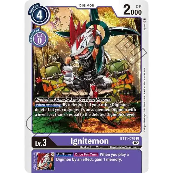 Digimon Trading Card Game Dimensional Phase Uncommon Ignitemon BT11-076