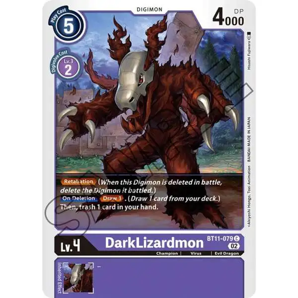 Digimon Trading Card Game Dimensional Phase Common DarkLizardmon BT11-079