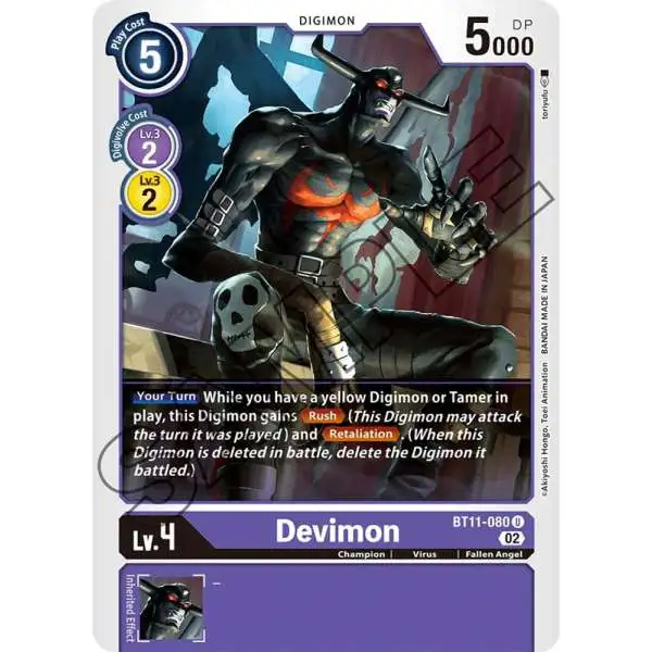 Digimon Trading Card Game Dimensional Phase Uncommon Devimon BT11-080