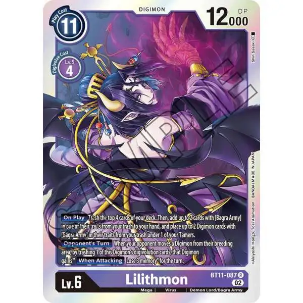 Digimon Trading Card Game Dimensional Phase Rare Lilithmon BT11-087