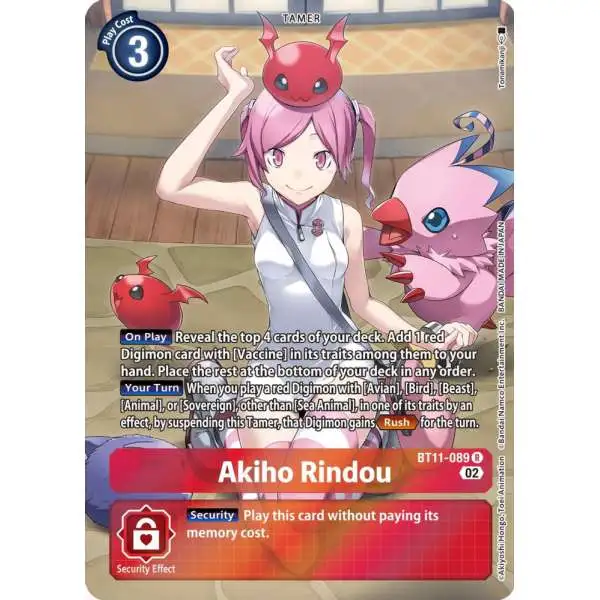 Digimon Trading Card Game Dimensional Phase Rare Akiho Rindou BT11-089 [Alternate Art]