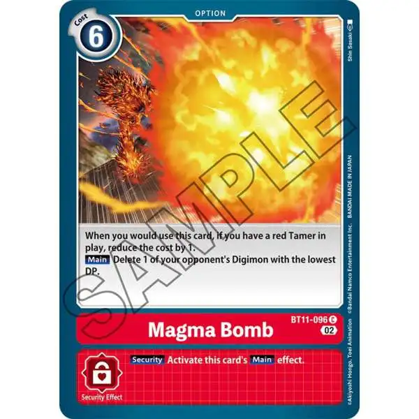 Digimon Trading Card Game Dimensional Phase Common Magma Bomb BT11-096