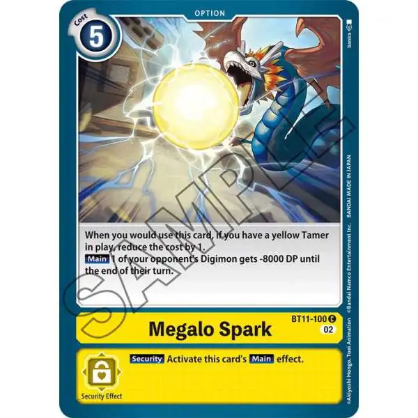 Digimon Trading Card Game Dimensional Phase Common Megalo Spark BT11-100