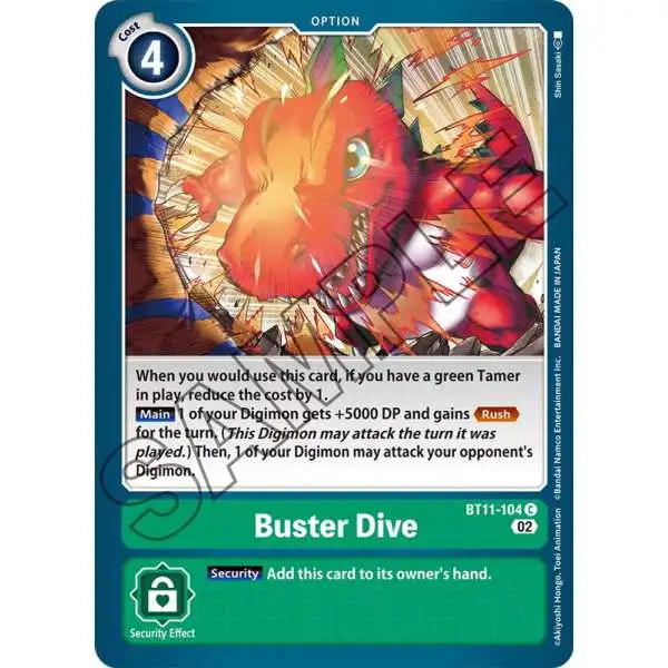 Digimon Trading Card Game Dimensional Phase Common Buster Dive BT11-104