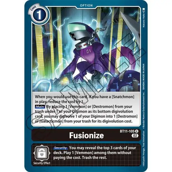 Digimon Trading Card Game Dimensional Phase Uncommon Fusionize BT11-105