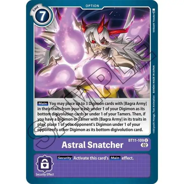 Digimon Trading Card Game Dimensional Phase Uncommon Astral Snatcher BT11-109