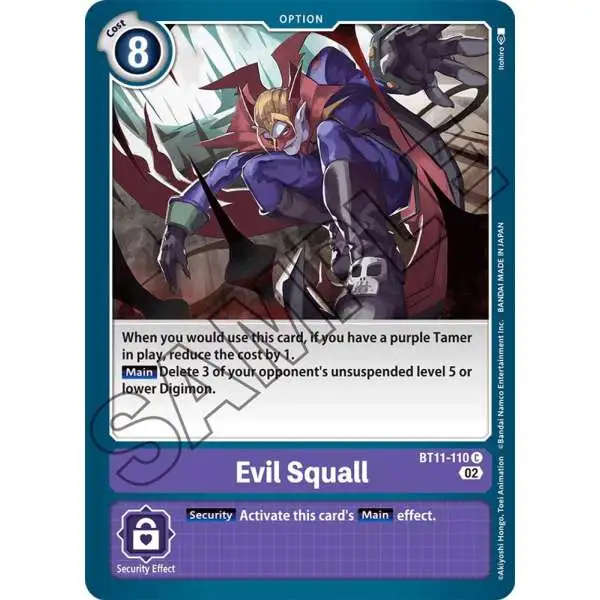 Digimon Trading Card Game Dimensional Phase Common Evil Squall BT11-110