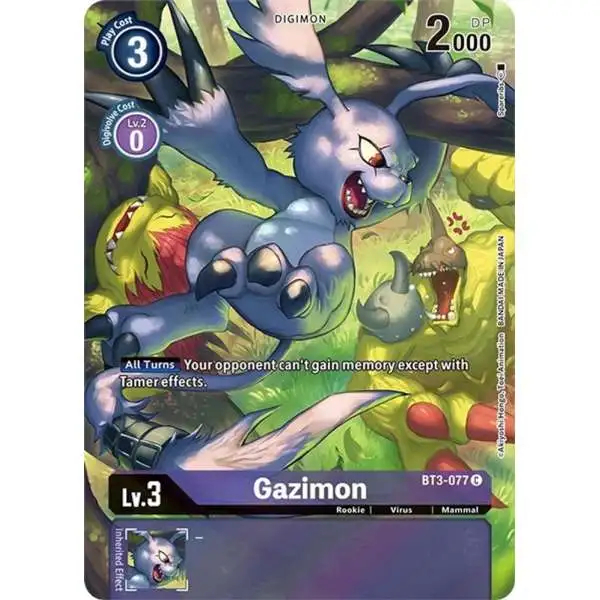 Digimon Trading Card Game Dimensional Phase Common Gazimon BT3-077 [Alternate Art]