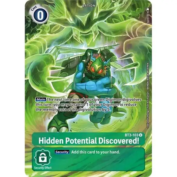 Digimon Trading Card Game Dimensional Phase Uncommon Hidden Potential Discovered! BT3-103 [Alternate Art]