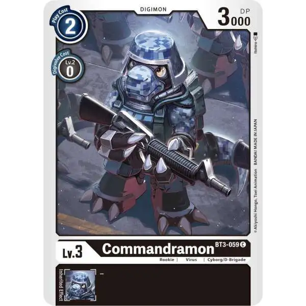 Digimon Trading Card Game Release Special Booster 1.5 Common Commandramon BT3-059