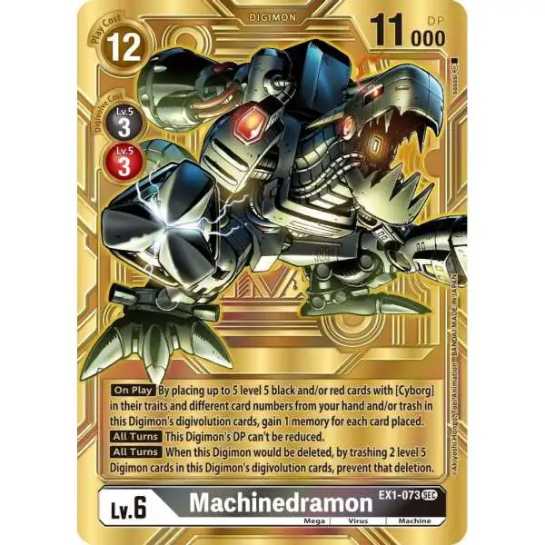 Digimon Trading Card Game Dimensional Phase Secret Rare Machinedramon EX1-073 [Alternate Art]