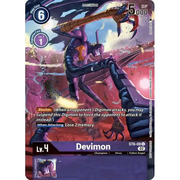 Digimon Trading Card Game Dimensional Phase Reprints Uncommon Devimon ST6-08 [Digimon Illustration Competition Pack]