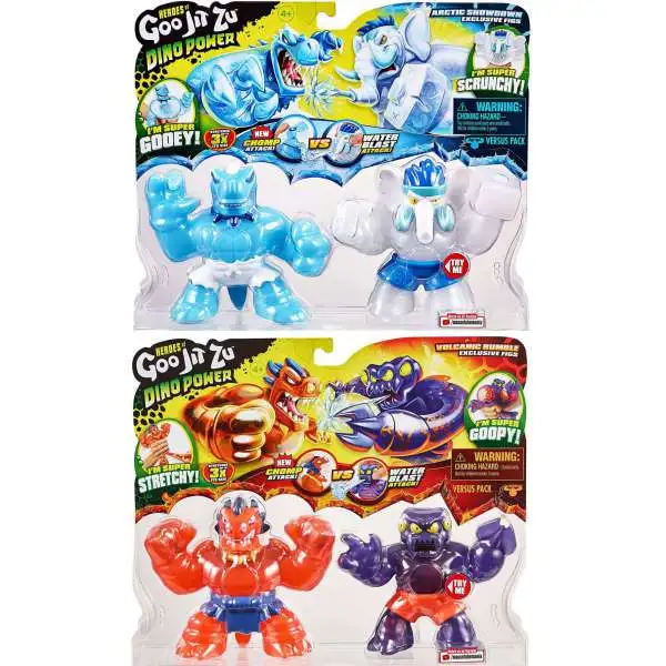 Heroes of Goo Jit Zu Dino Power Blazagon vs. Redback & Tyro vs. Gigatusk Set of 2 Action Figure 2-Packs