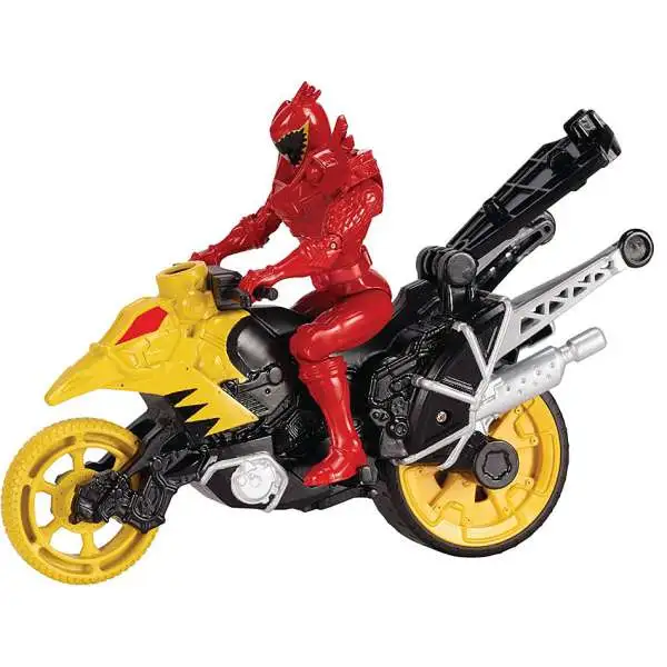 Power Rangers Dino Charge Dino Stunt Bike & T-Rex Super Charge Red Ranger Action Figure & Vehicle