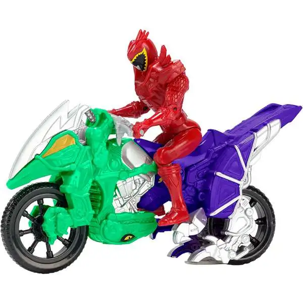 Power Rangers Dino Super Charge Zord Builder Dino Cycle & T-Rex Super Charge Red Ranger Action Figure Vehicle Set [Damaged Package]