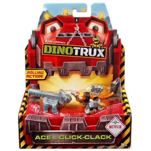 Dinotrux Ace & Click-Clack Diecast Figure 2-Pack